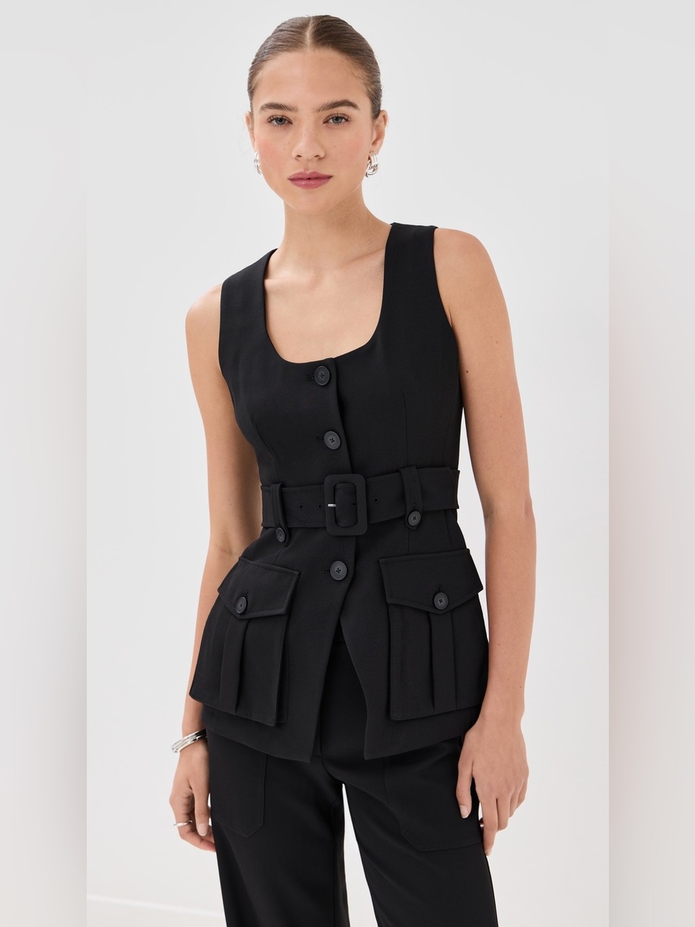 NWT Veronica Beard Becker Belted Vest